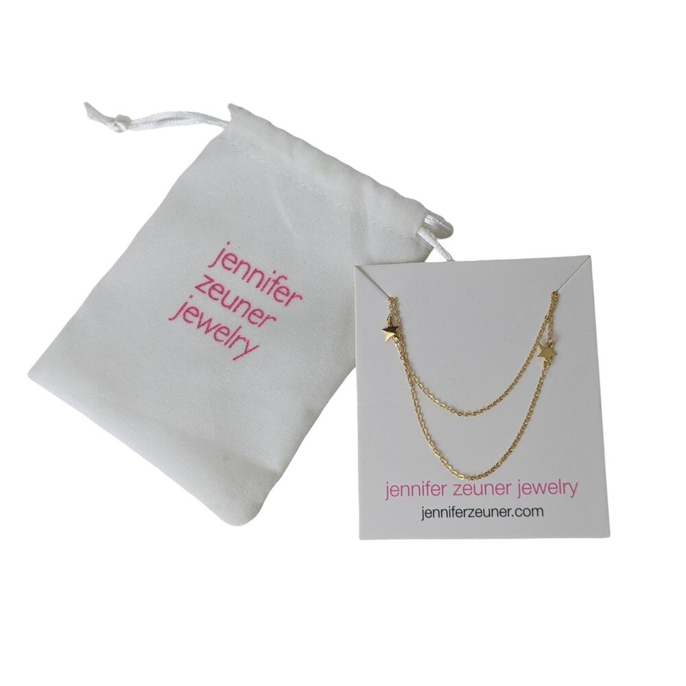 Jennifer Zeuner Jewelry Star Double Necklace New Gold Plated